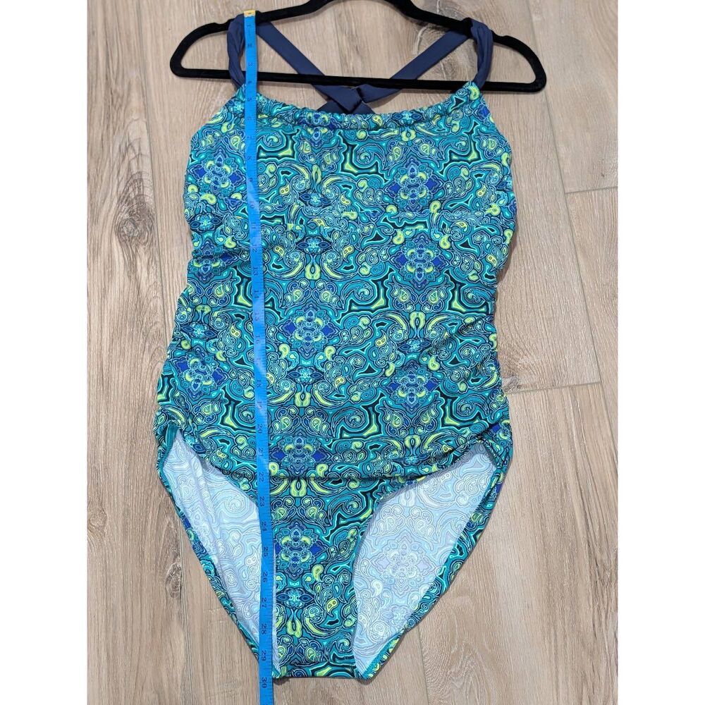 Title Nine One Piece Moroccan Tile Boho Swimsuit Women's Large Adjustable - Picture 7 of 13